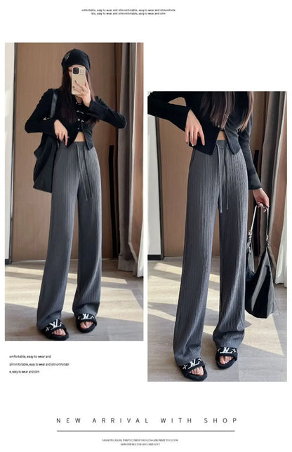 2025 Summer Puff Cloud Pants Comfortable Women High Waist Draped Straight Casual Pants Cloud Puff Wide Leg Running Pants