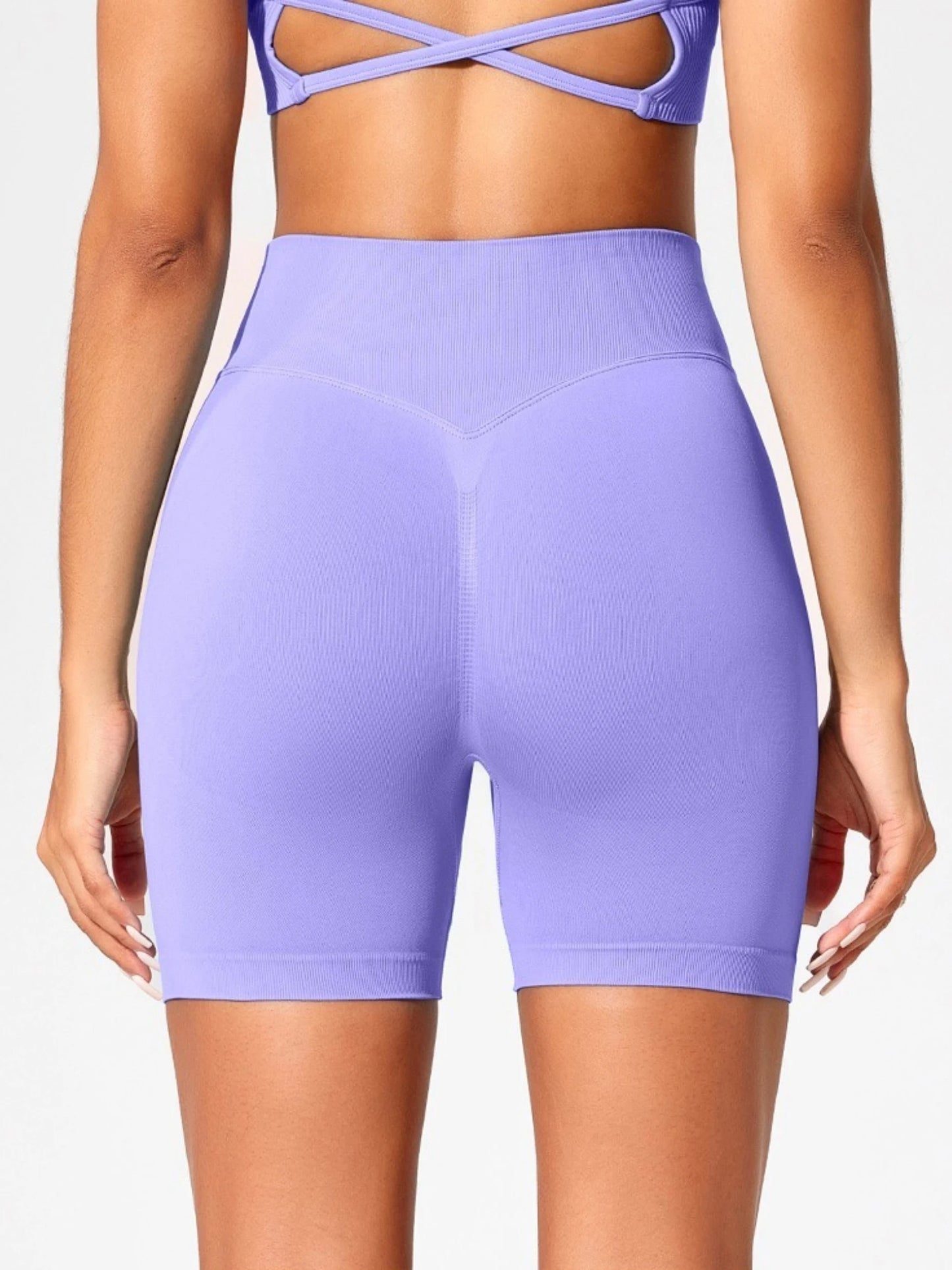 Summer High Waisted Yoga Shorts Fashionable and Sexy Running Fitness Pants Solid Color Yoga Leggings