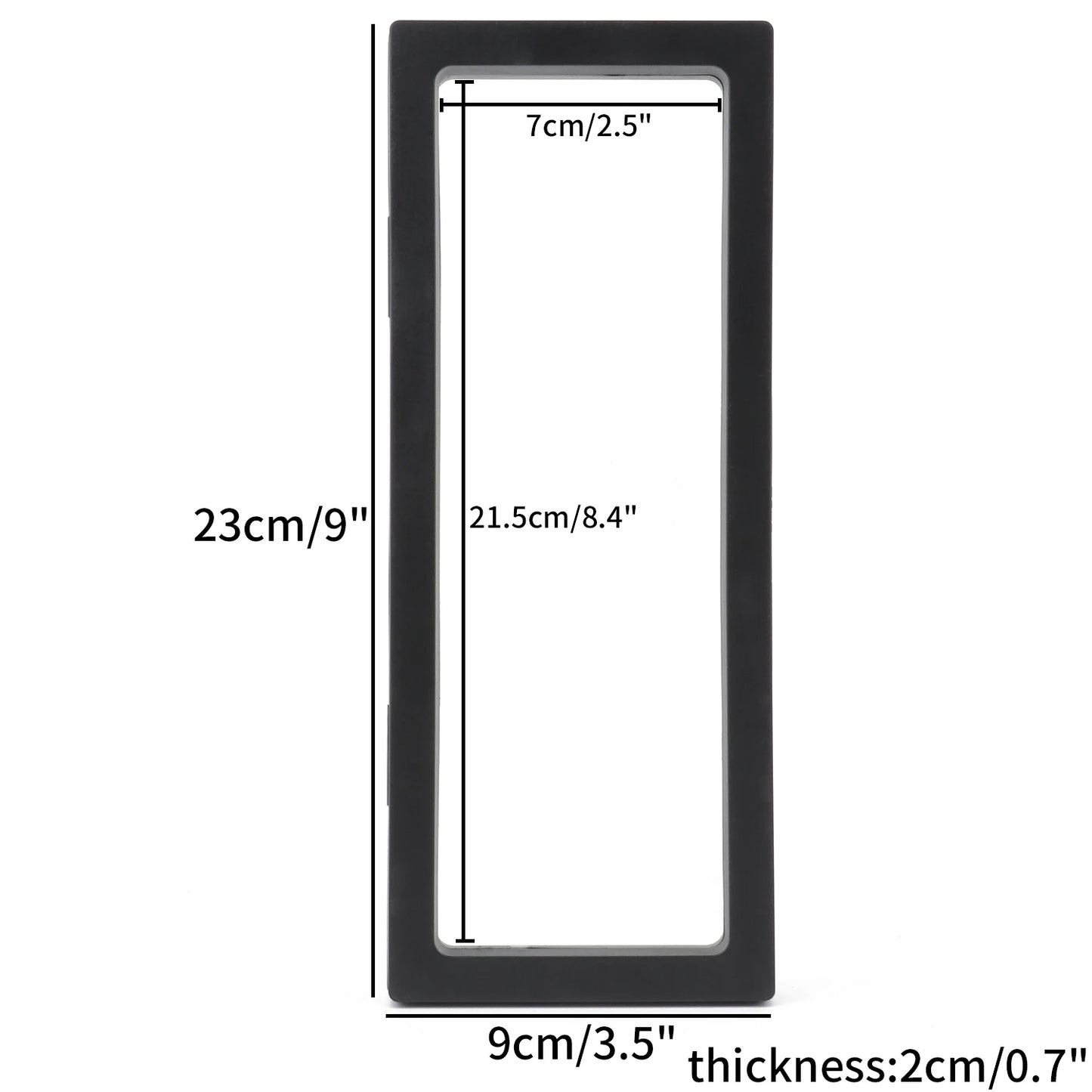 Black 3D Free Stand Suspension Floating Case Frame Membrane Display For Jewelry Storage Ring Earrings Necklace Accessories Box