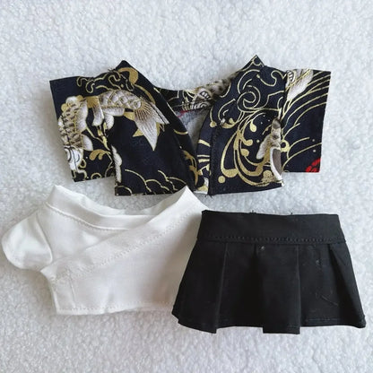 Labubu Doll Outfit Big Into Energy Style 15cm V3 Traditional Kimono Clothes Set for Ropa Labubu