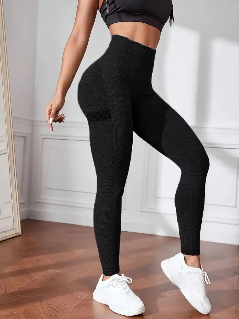 High Waist Yoga Pant Women's Activewear for Running Cycling and Gym Hip Lifting and Slimming Pants Leggings Solid Color