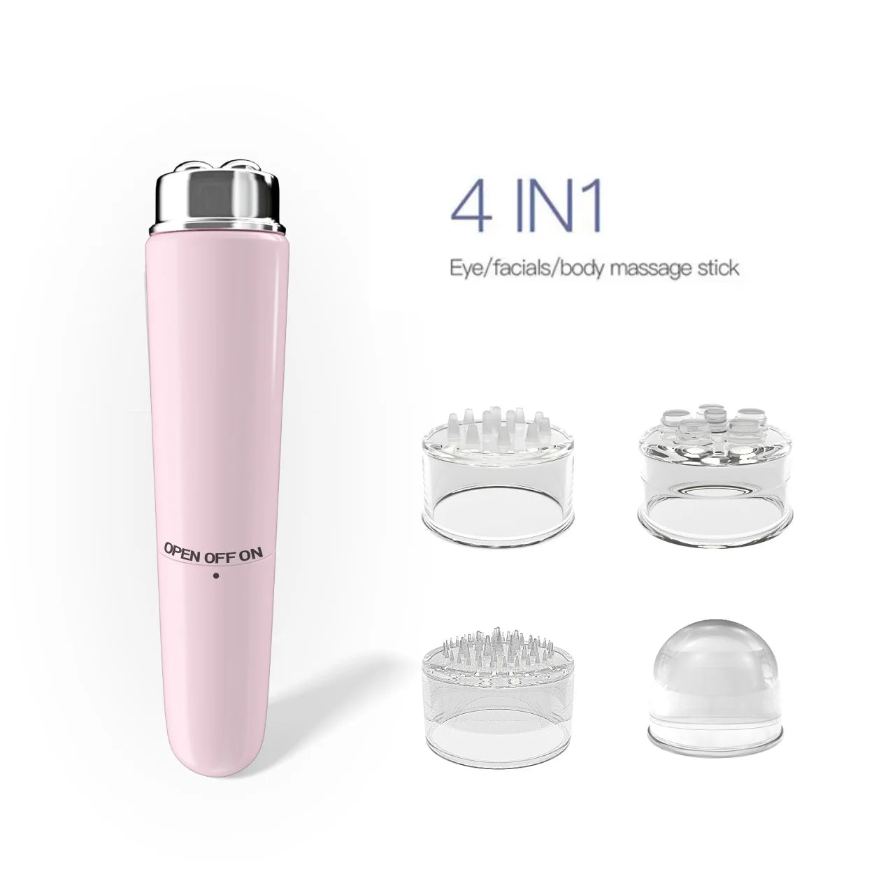 Mini Eye Massager – Electric Anti-Wrinkle & Anti-Aging Eye Massager for Dark Circles, with 4 Replaceable Heads
