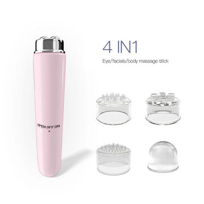 Mini Eye Massager – Electric Anti-Wrinkle & Anti-Aging Eye Massager for Dark Circles, with 4 Replaceable Heads