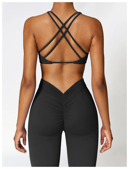 V-shaped Hip Yoga Pants Flare Leggings Women High Waist Wide Leg Pants Women Gym Fitness Sports Flared Pant Dance Trousers