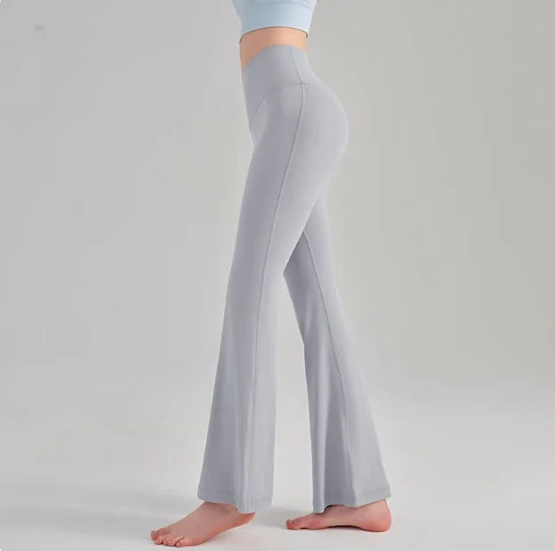 Naked Yoga Micro Flared Pants for Women High Waisted Tight Fitting Pilates Hip Lifting Slimming Fitness Pants for Outdoor Wear