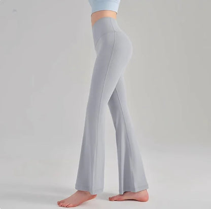 Naked Yoga Micro Flared Pants for Women High Waisted Tight Fitting Pilates Hip Lifting Slimming Fitness Pants for Outdoor Wear