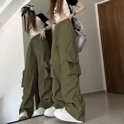 American Vintage High-Waisted Straight-Leg Wide-Leg Pants Casual Loose-Fit Design Sensibility For Women Summer 2024