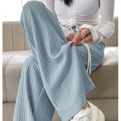 2025 Summer Puff Cloud Pants Comfortable Women High Waist Draped Straight Casual Pants Cloud Puff Wide Leg Running Pants