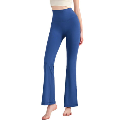 Naked Yoga Micro Flared Pants for Women High Waisted Tight Fitting Pilates Hip Lifting Slimming Fitness Pants for Outdoor Wear