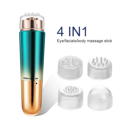 Mini Eye Massager – Electric Anti-Wrinkle & Anti-Aging Eye Massager for Dark Circles, with 4 Replaceable Heads
