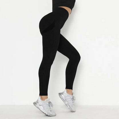 Fitness Women Sport Seamless Leggings High Waist Elastic Solid Yoga Leggings Gym Jogging Quick Dry Push Up Slim Pants Female