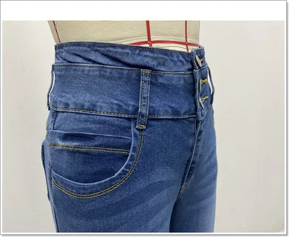 Spring 2025 Sexy Slimming Women's Elastic Jeans Butt Lifting High Waist Denim Pants Fashionable Trendy Female Clothing