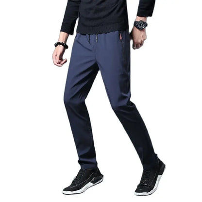 Summer men's ice silk quick drying casual pants slim fit Korean version ice silk pants sports pants straight tube quick drying