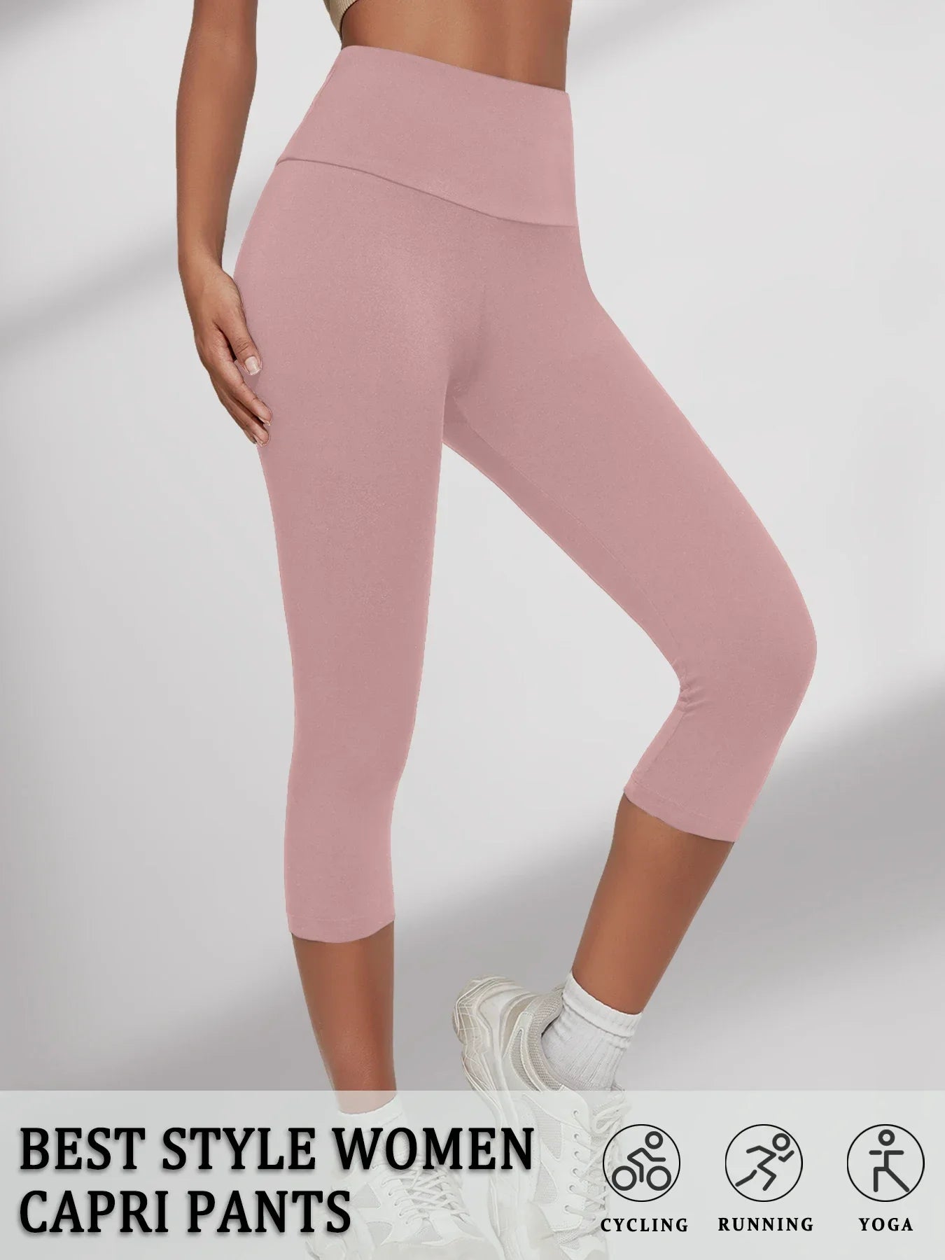 Women's High Waisted Capri Pants Super Soft No See Through Workout Yoga Running Athletic push up gym fitness Leggings