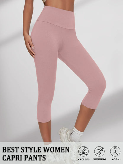 Women's High Waisted Capri Pants Super Soft No See Through Workout Yoga Running Athletic push up gym fitness Leggings