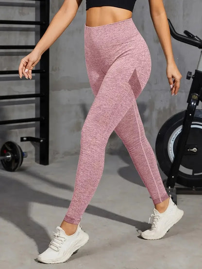 High Waist Yoga Pant Women's Activewear for Running Cycling and Gym Hip Lifting and Slimming Pants Leggings Solid Color
