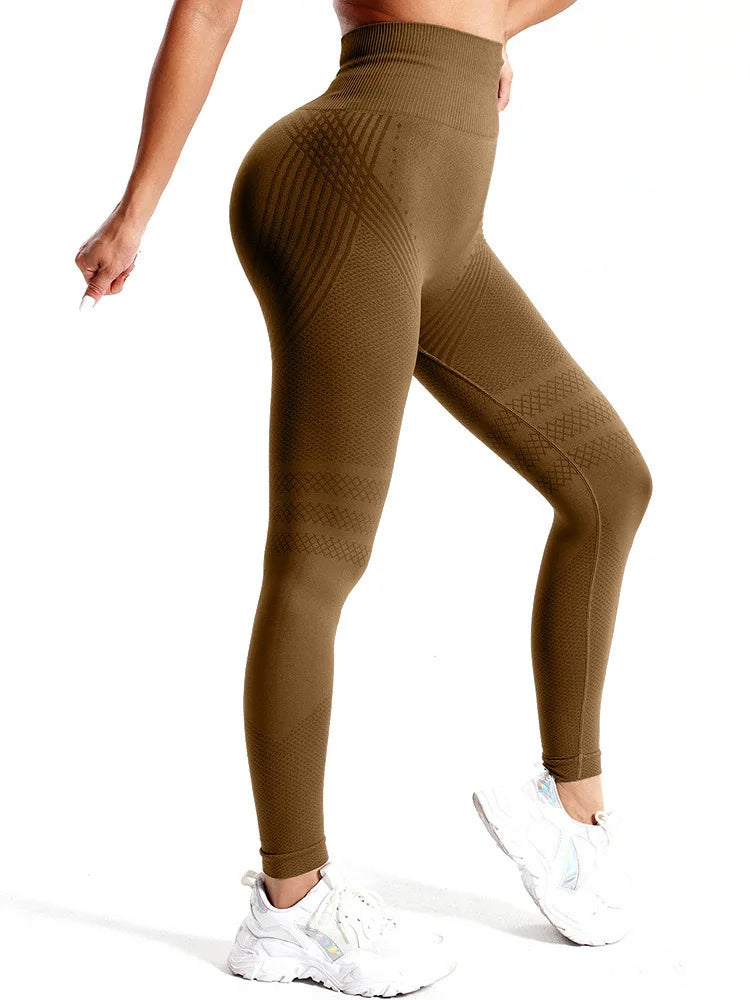 Seamless Knit Leggings for Women Elastic High Waist Tights Gym Trainning Hip Lift Quick Drying and Breathable Fitness Yoga Pants