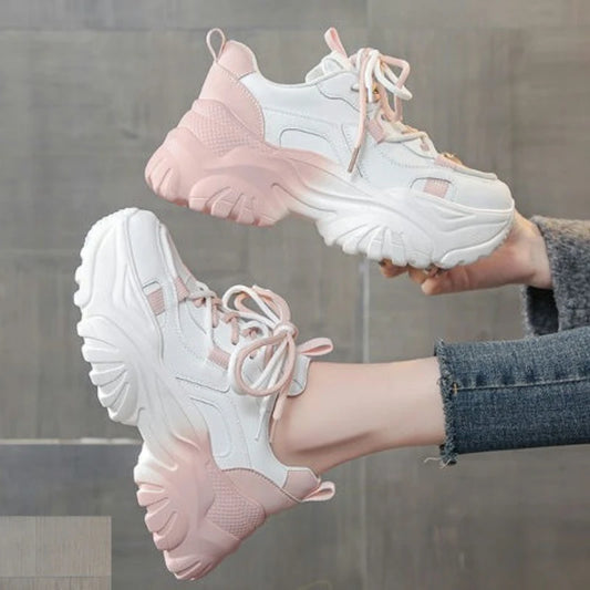 Original High on Platform Lace Up Shoes for Women 2025 New Korean Stylish Deals Aesthetic Daily Routine Trends 39 Woman Footwear