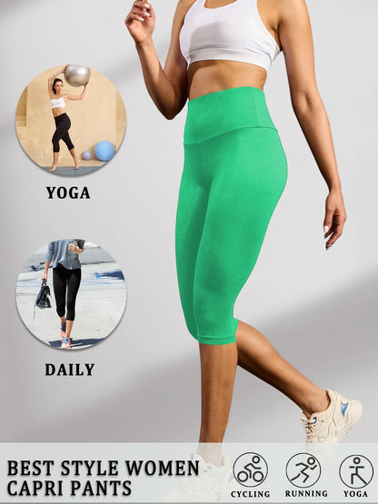 Women's High Waisted Capri Pants Super Soft No See Through Workout Yoga Running Athletic push up gym fitness Leggings