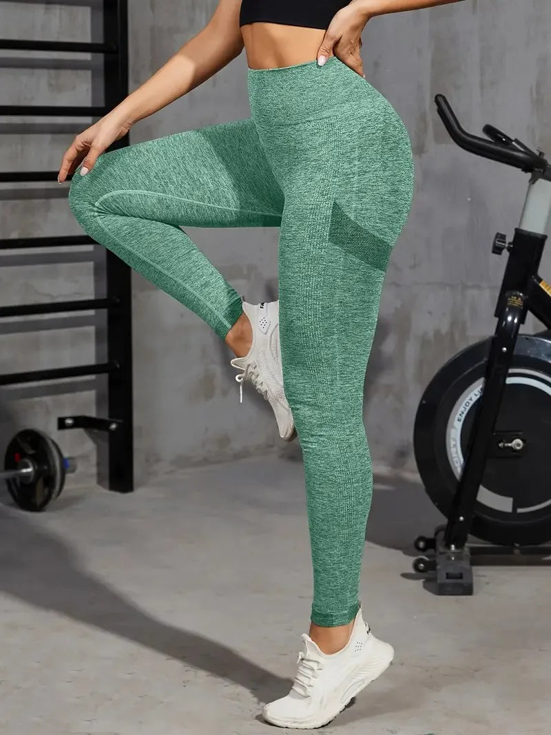 High Waist Yoga Pant Women's Activewear for Running Cycling and Gym Hip Lifting and Slimming Pants Leggings Solid Color