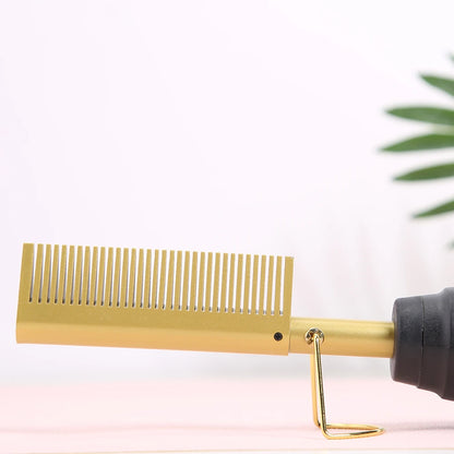Electric Hot Comb Hair Straightener High Temperature Adjustable Temperature Iron Comb Straighten Or Curl Hair Ceramic Press Comb