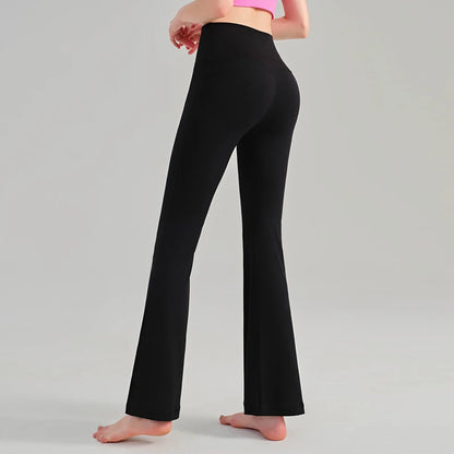 Naked Yoga Micro Flared Pants for Women High Waisted Tight Fitting Pilates Hip Lifting Slimming Fitness Pants for Outdoor Wear