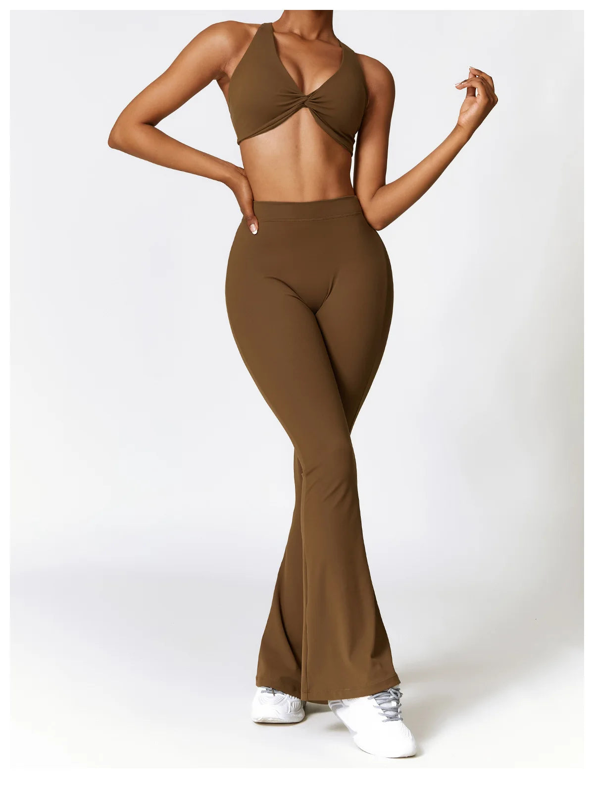 V-shaped Hip Yoga Pants Flare Leggings Women High Waist Wide Leg Pants Women Gym Fitness Sports Flared Pant Dance Trousers