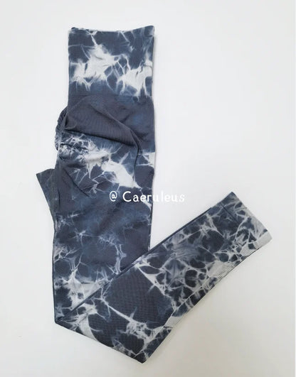 Women Tiedye Gym Leggings Seamless Mujer Push Up Seamless Pants Scrunch Sports Fitness High Waist Workout Yoga Leggins Drop Ship