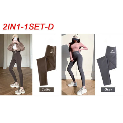M-XL Shark pants women wear spring  autumn winter thin high-waisted belly lift hip yoga Barbie tights small feet black leggings