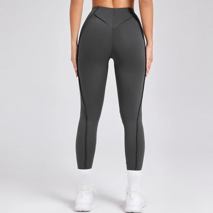Women Nude Straps Yoga Pants Squat Proof Workout High Waist Leggings Fitness Pant Female Active Wear Legging