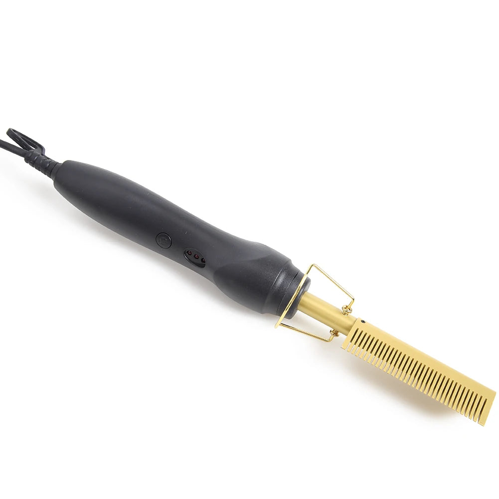 Electric Hot Comb Hair Straightener High Temperature Adjustable Temperature Iron Comb Straighten Or Curl Hair Ceramic Press Comb