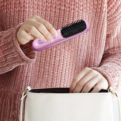 Electric LCD USB Ceramic Heating Straight Hair Comb Wireless Portable Negative Ion Styling Tool Rechargeable Straightening Brush