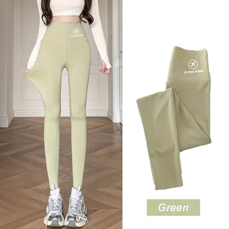 M-XL Shark pants women wear spring  autumn winter thin high-waisted belly lift hip yoga Barbie tights small feet black leggings
