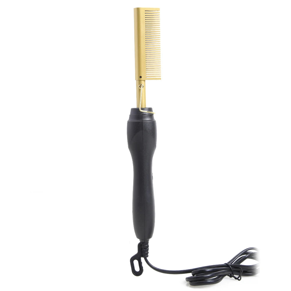 Electric Hot Comb Hair Straightener High Temperature Adjustable Temperature Iron Comb Straighten Or Curl Hair Ceramic Press Comb