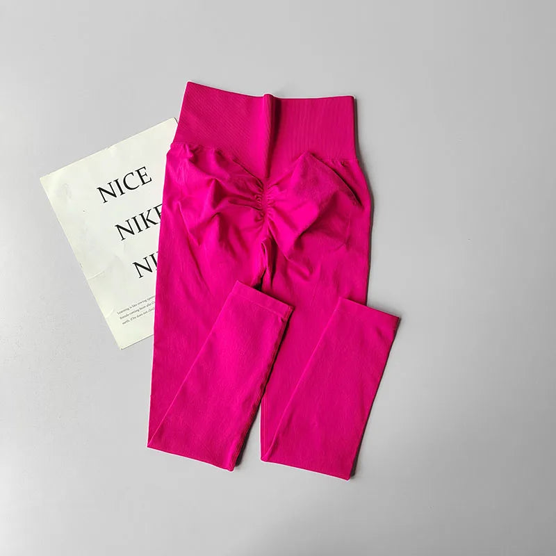High Waist and Hip Lifting Fitness Pants for Women with High Elastic Legging Gym Belly Slimming and Quick-drying Peach Yoga Pant