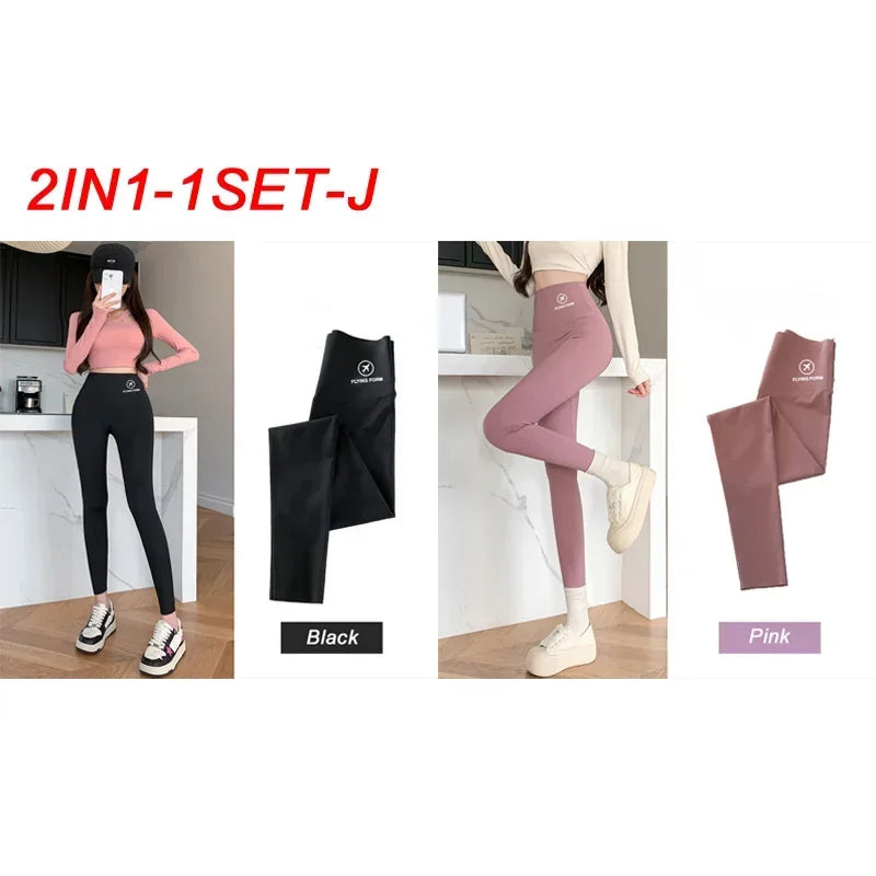 M-XL Shark pants women wear spring  autumn winter thin high-waisted belly lift hip yoga Barbie tights small feet black leggings