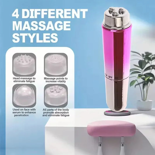 Mini Eye Massager – Electric Anti-Wrinkle & Anti-Aging Eye Massager for Dark Circles, with 4 Replaceable Heads