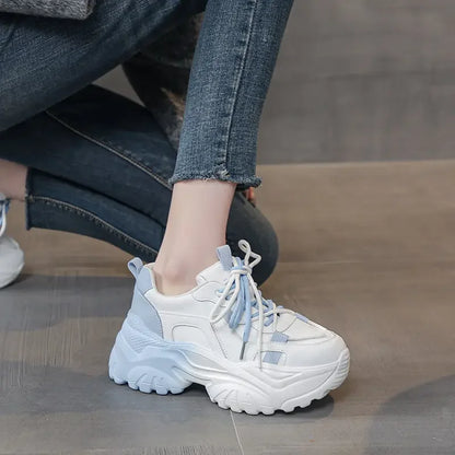 Original High on Platform Lace Up Shoes for Women 2025 New Korean Stylish Deals Aesthetic Daily Routine Trends 39 Woman Footwear