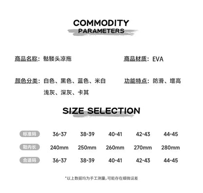 2024 Summer Skull Men Women Slippers Easter Slippers Male Outdoor Fun Novelty Slide Thick Sole Platform Beach Soft Women Sandal