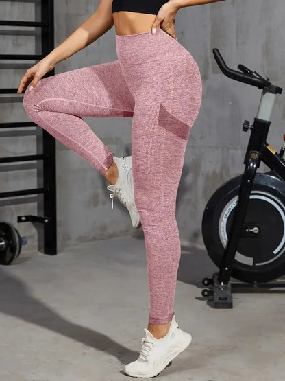 High Waist Yoga Pant Women's Activewear for Running Cycling and Gym Hip Lifting and Slimming Pants Leggings Solid Color