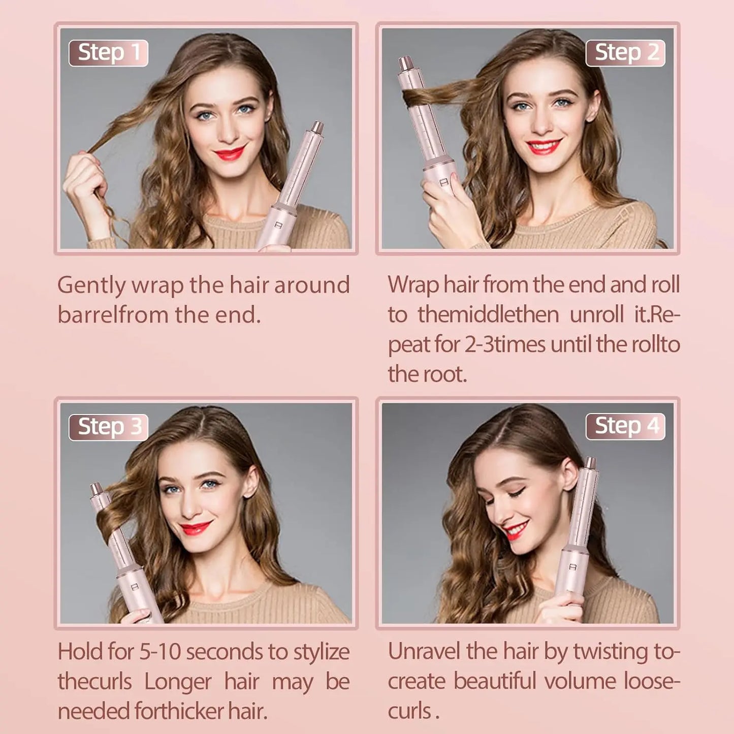 Hair Dryer 5-In-1 Electric Hair Comb Negative Ion Straight Curler Brush Blow Dryer Air Comb Hair Styling Tools Complete Set