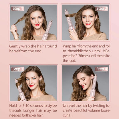 Hair Dryer 5-In-1 Electric Hair Comb Negative Ion Straight Curler Brush Blow Dryer Air Comb Hair Styling Tools Complete Set