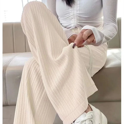 2025 Summer Puff Cloud Pants Comfortable Women High Waist Draped Straight Casual Pants Cloud Puff Wide Leg Running Pants
