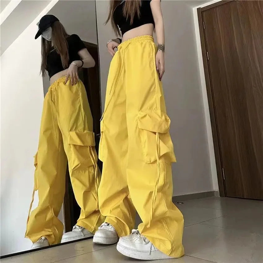American Vintage High-Waisted Straight-Leg Wide-Leg Pants Casual Loose-Fit Design Sensibility For Women Summer 2024
