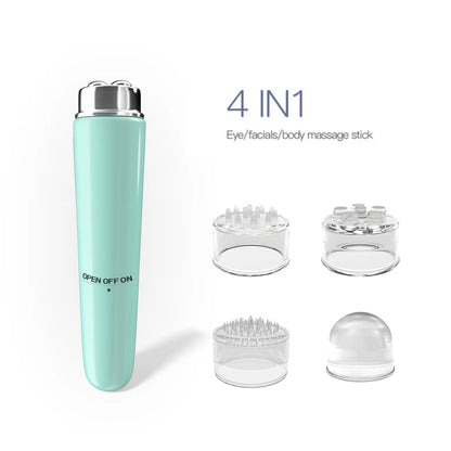 Mini Eye Massager – Electric Anti-Wrinkle & Anti-Aging Eye Massager for Dark Circles, with 4 Replaceable Heads