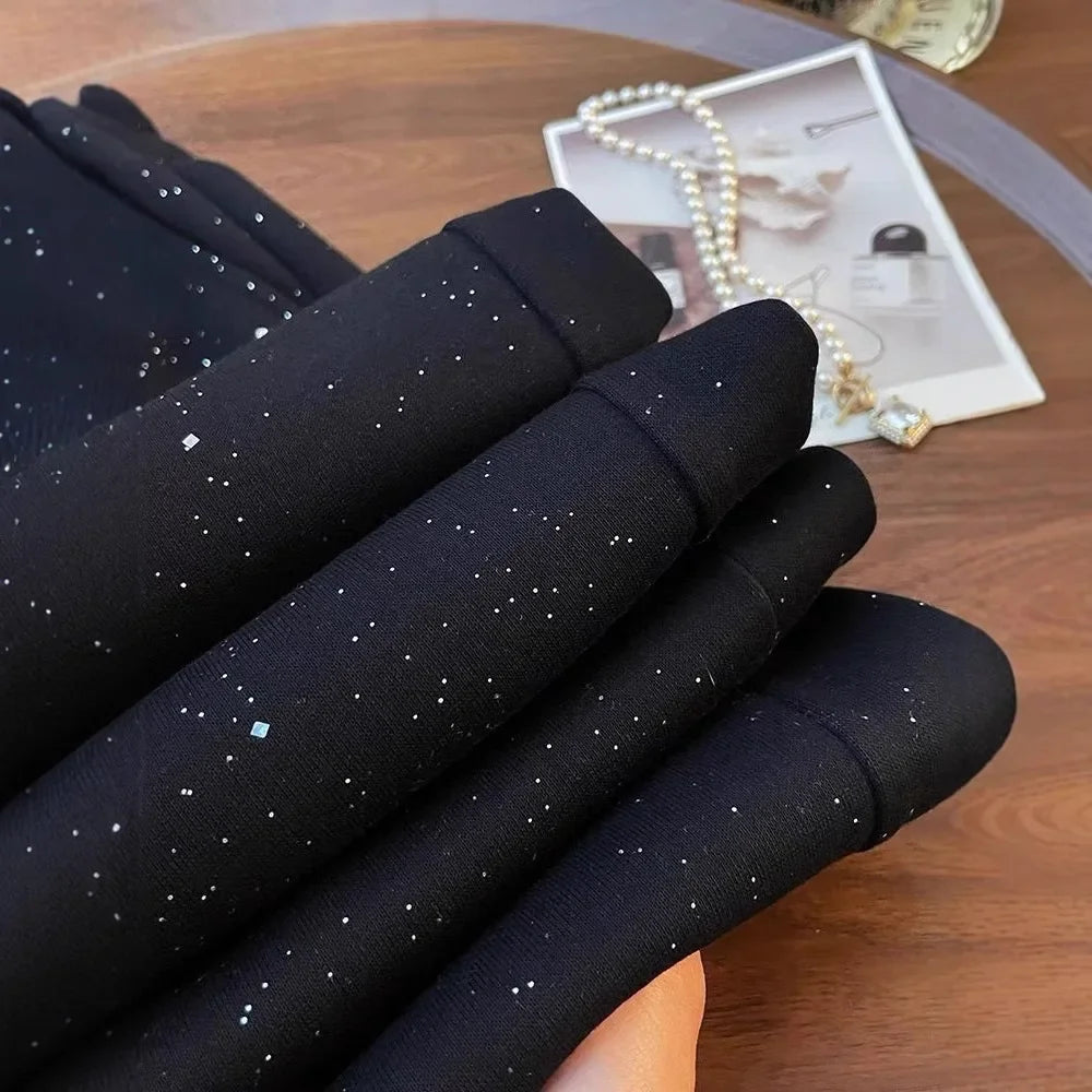 Shiny Star Ice Silk Wide Leg Pants Women Summer New High Waist Straight Casual Sports Long Trousers Children