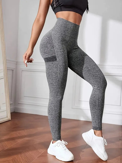 High Waist Yoga Pant Women's Activewear for Running Cycling and Gym Hip Lifting and Slimming Pants Leggings Solid Color