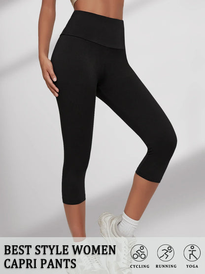 Women's High Waisted Capri Pants Super Soft No See Through Workout Yoga Running Athletic push up gym fitness Leggings