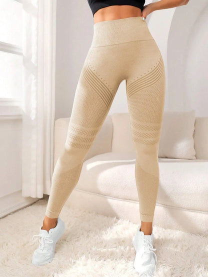 Seamless Knit Leggings for Women Elastic High Waist Tights Gym Trainning Hip Lift Quick Drying and Breathable Fitness Yoga Pants