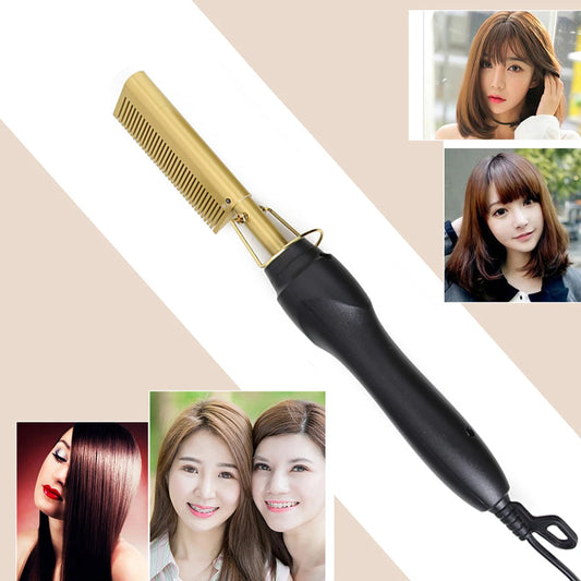Electric Hot Comb Hair Straightener High Temperature Adjustable Temperature Iron Comb Straighten Or Curl Hair Ceramic Press Comb